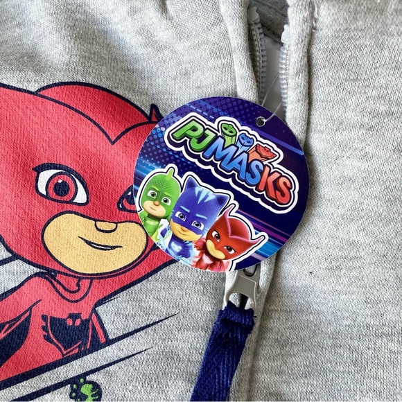 PJMasks Grey Character Zipper Hoodie Size 4t NWT - Picture 6 of 6